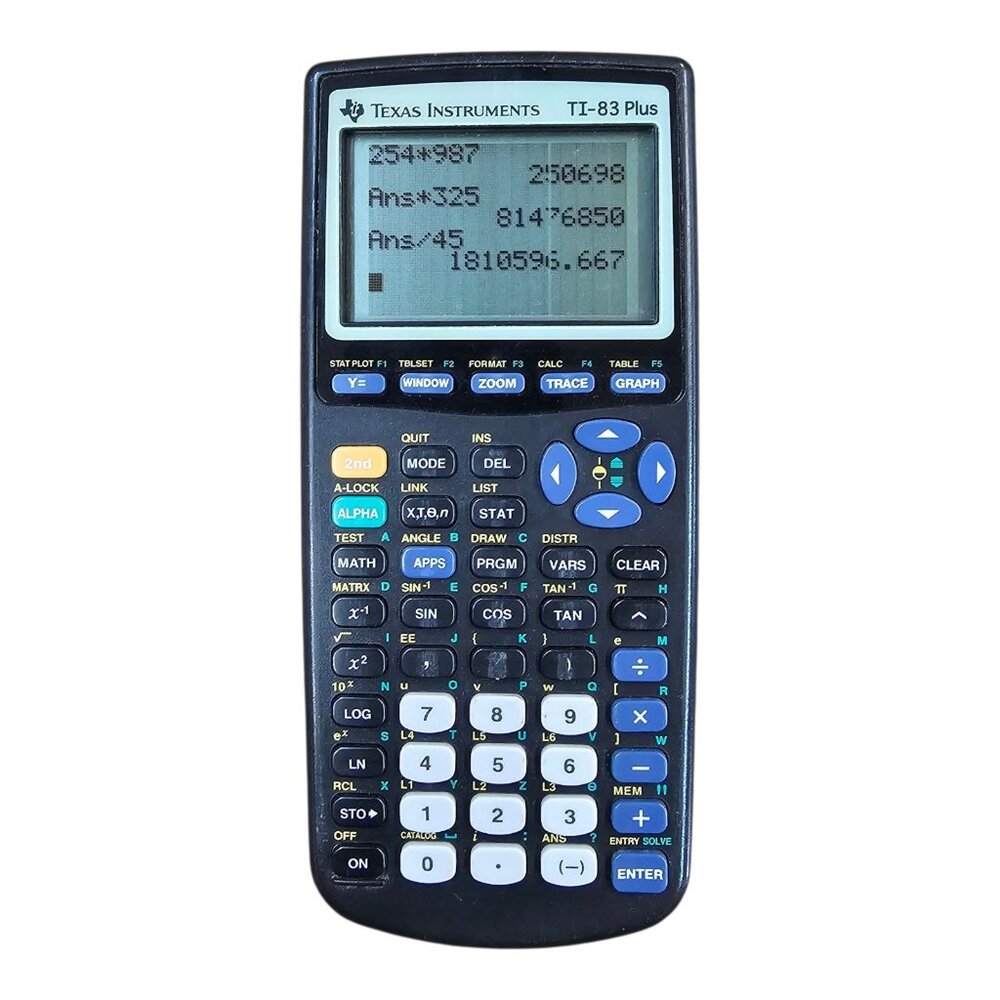 Texas Instruments TI-83 Plus Graphing Calculator Cover TESTED WORKS